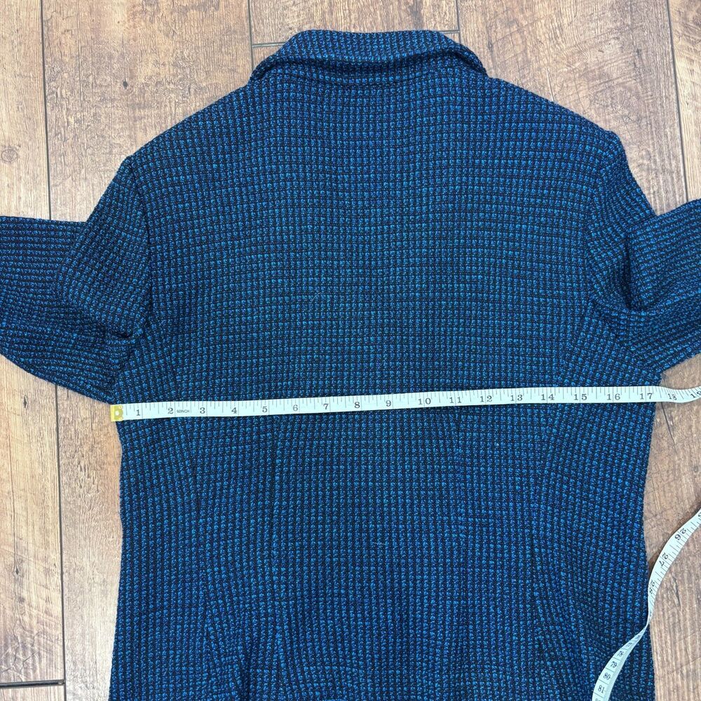 St. John Blue Black Boucle Tweed Knit Wool Blend Blazer Womens Size 8 Luxury EUC - Picture 5 of 8